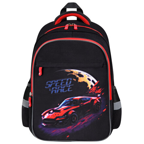 Рюкзак BRAUBERG FAVOUR, 2 отделения, 3 кармана, "Moon car", 40х29х15