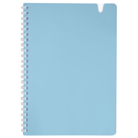 Тетрадь обложка пластик, А5 80 л., гребень мягкий, вырубка для ручки, клетка,