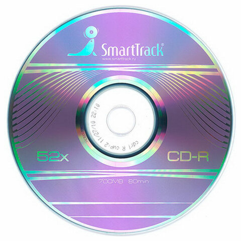 Диск CD-R SMARTTRACK, 700 Мб, 52x, Cake Box (упаковка на шпиле), КОМПЛЕКТ 50 Диск CD-R SMARTTRACK, 700 Мб, 52x, Cake Box (упаковка на шпиле), КОМПЛЕКТ 50