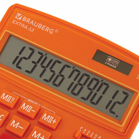 Калькулятор настольный BRAUBERG EXTRA-12-RG (206x155 мм), 12 разрядов, двойное