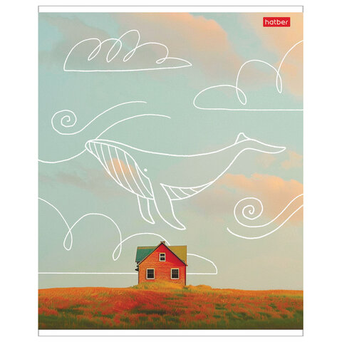 Тетрадь обложка пластик, А5, 48 л., скоба, клетка, HATBER, "Во сне и Тетрадь обложка пластик, А5, 48 л., скоба, клетка, HATBER, "Во сне и