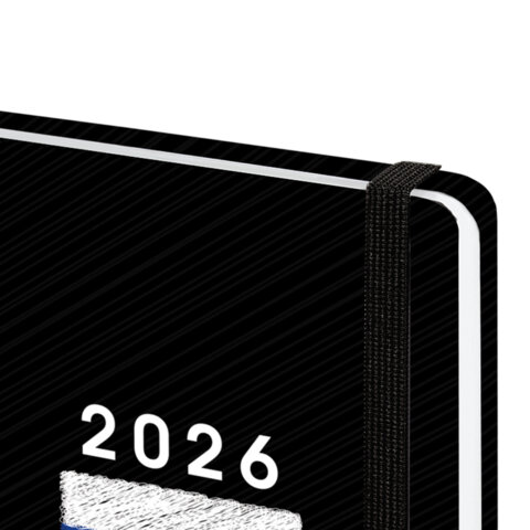 Ежедневник датированный 2026 с резинкой 145х203 мм, А5, BRAUBERG, твердый,