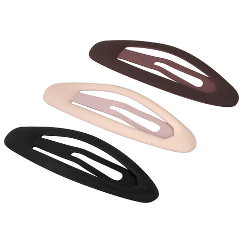 Заколки для волос НАБОР 5 шт., 5 см, клик-клак, матовые, ассорти, MONTE VITA