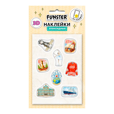 Наклейки эпоксидные, 3D-стикеры на телефон, "ТРЕНД МИКС", 10х15 см,