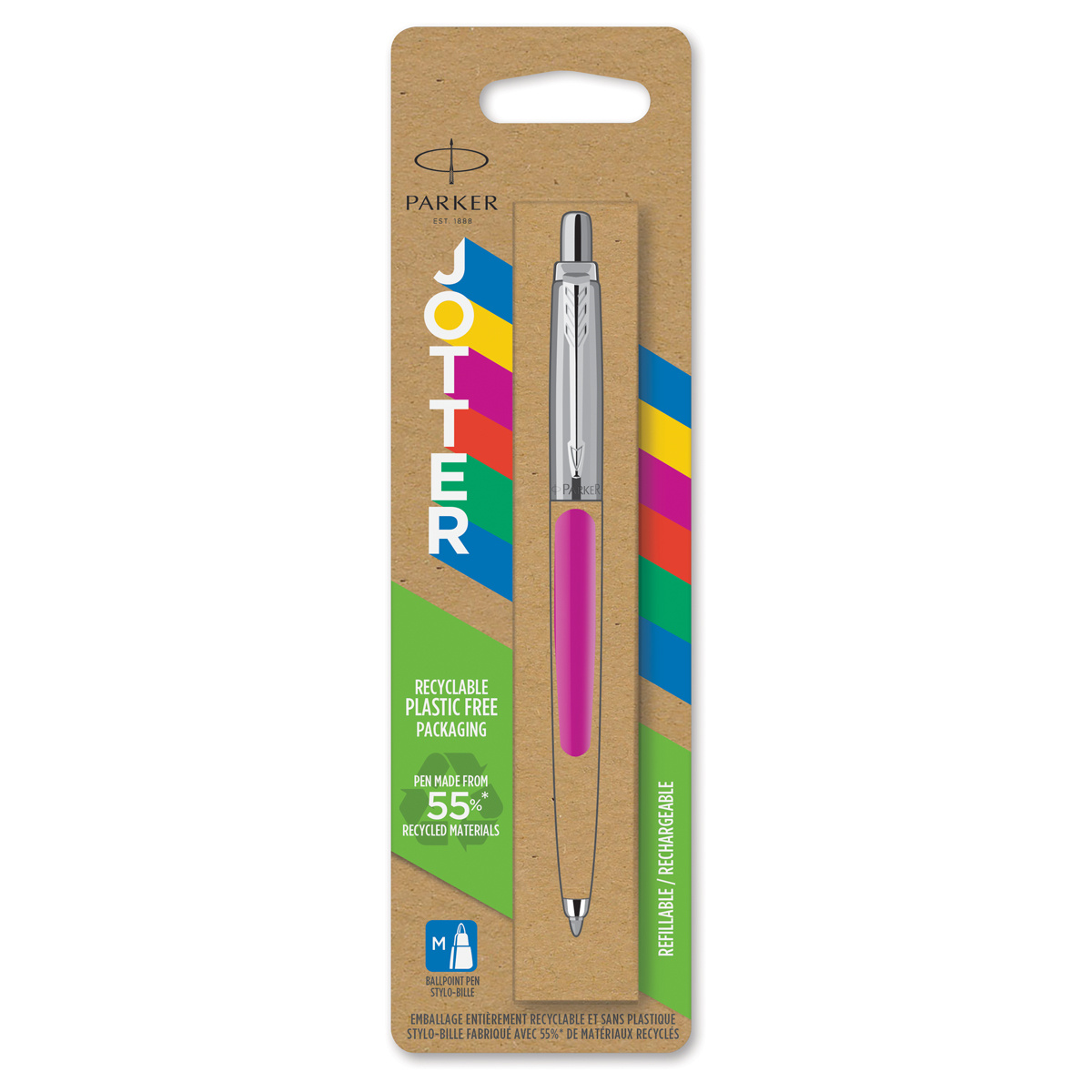 Ручка шариковая Parker "Jotter Magenta CT" синяя, 1,0мм, кнопочн., Ручка шариковая Parker "Jotter Magenta CT" синяя, 1,0мм, кнопочн.,