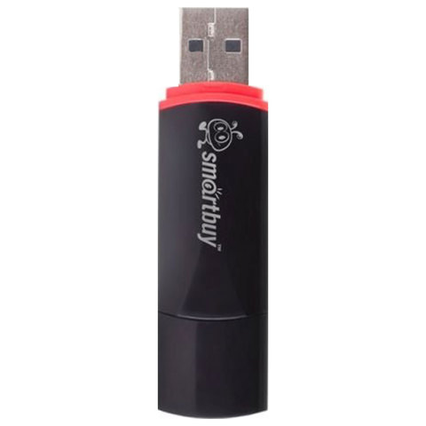 Флэш-диск 8 GB, SMARTBUY Crown, USB 2.0, черный, SB8GBCRW-K