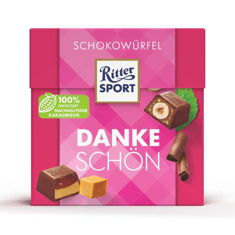 Шоколадные конфеты RITTER SPORT "DANKE SCHON", набор 5 вкусов, 22