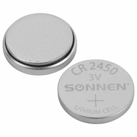 Батарейка литиевая SONNEN Lithium CR2450 "таблетка, дисковая,
