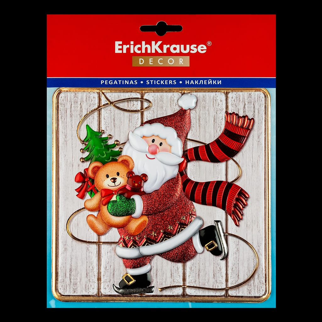 Наклейка ErichKrause Decor Санта на коньках 18х23см Наклейка ErichKrause Decor Санта на коньках 18х23см