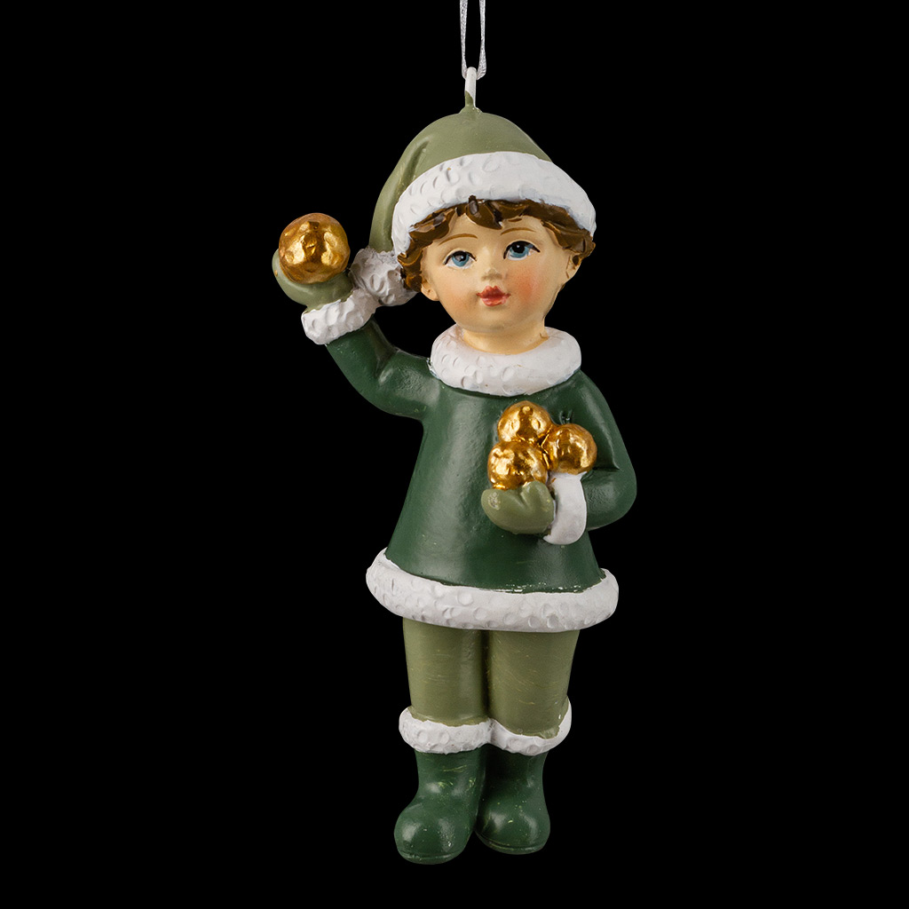Украшение ErichKrause Decor Мальчик с золотыми снежками 10.5см Украшение ErichKrause Decor Мальчик с золотыми снежками 10.5см