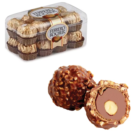 Конфеты шоколадные FERRERO "Rocher" с лесным орехом, 200 г,