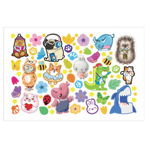 Альбом с наклейками, А5, 8 листов, 600 наклеек, "Милые и забавные"