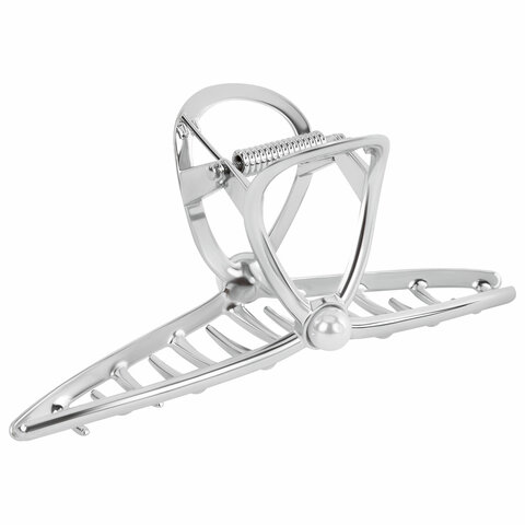 Краб для волос 11 см, с жемчужинкой, серебристый, MONTE VITA (МОНТЕ ВИТА), Краб для волос 11 см, с жемчужинкой, серебристый, MONTE VITA (МОНТЕ ВИТА),