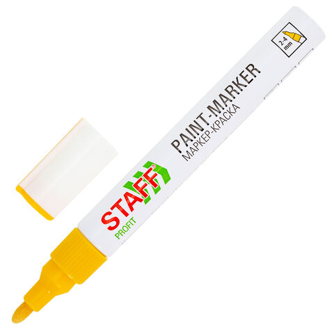 Маркер-краска лаковый (paint marker) 2-4 мм, ЖЕЛТЫЙ, НИТРО-ОСНОВА, STAFF PROFIT, Маркер-краска лаковый (paint marker) 2-4 мм, ЖЕЛТЫЙ, НИТРО-ОСНОВА, STAFF PROFIT,