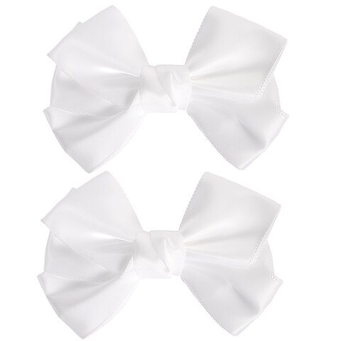 Бант для волос НАБОР 2 шт. и 1 шт., 10х8 см, на заколке, белый, АССОРТИ, MONTE