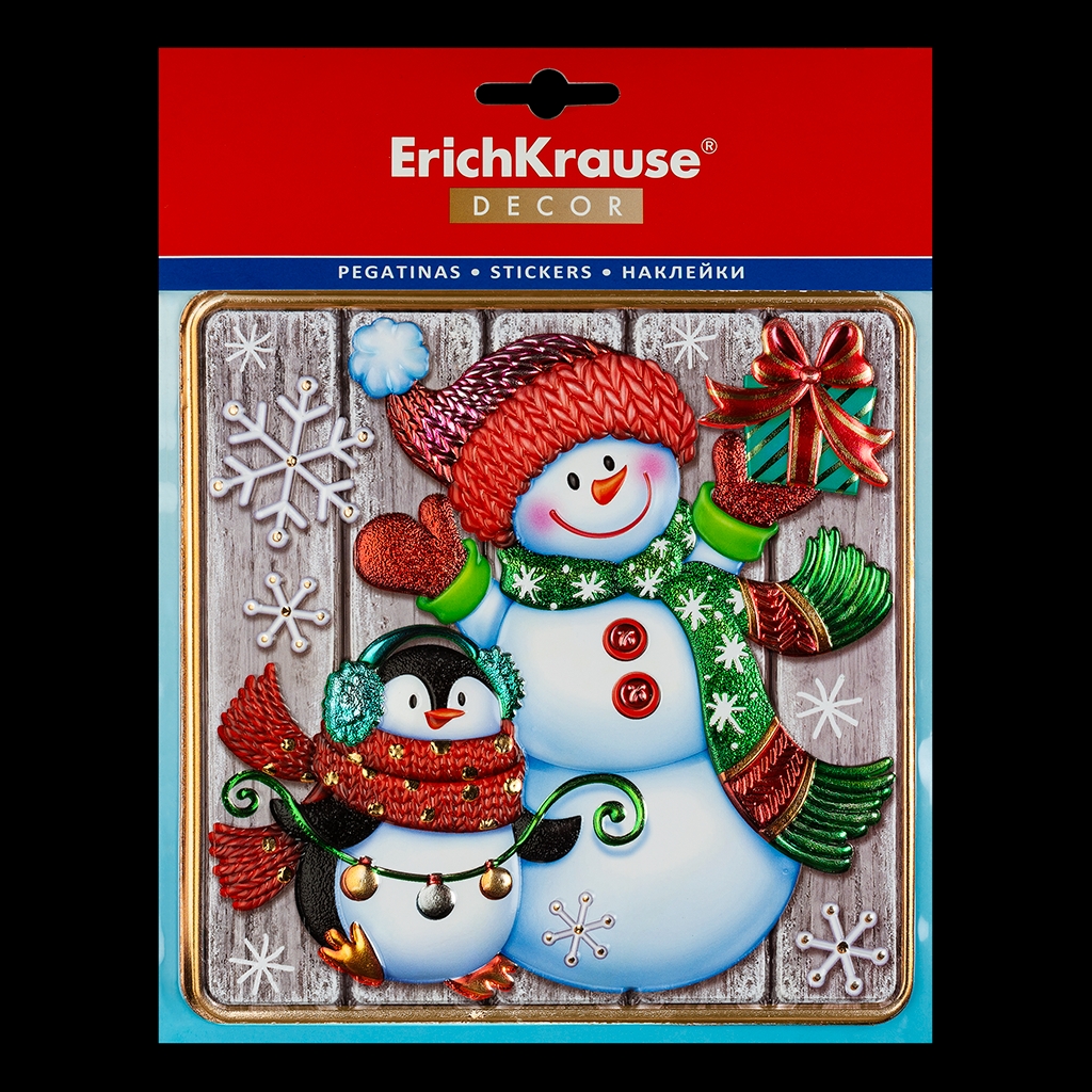 Наклейка ErichKrause Decor Новогоднее веселье 18х23см Наклейка ErichKrause Decor Новогоднее веселье 18х23см