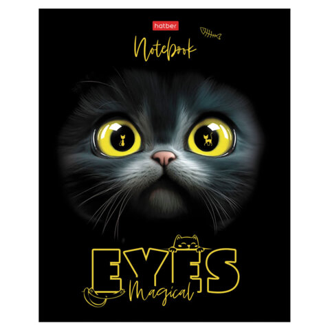 Тетрадь А5 48 л., HATBER скоба, клетка, матовая ламинация, 3D-лак, Тетрадь А5 48 л., HATBER скоба, клетка, матовая ламинация, 3D-лак,