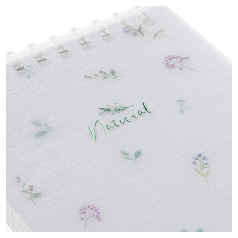 Блокнот МАЛЫЙ ФОРМАТ А6 80 л., мягкий гребень, пластик, фольга, клетка, HATBER,