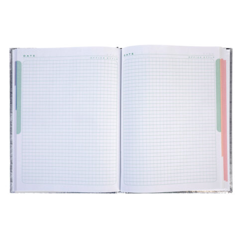 Блокнот А5 167х216 мм, 80 л., твёрдый, бумвинил "METALLIC", клетка,