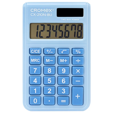 Калькулятор карманный CROMEX (КРОМЕКС) CX-210N-BU (96х62 мм), 8 разрядов, Калькулятор карманный CROMEX (КРОМЕКС) CX-210N-BU (96х62 мм), 8 разрядов,