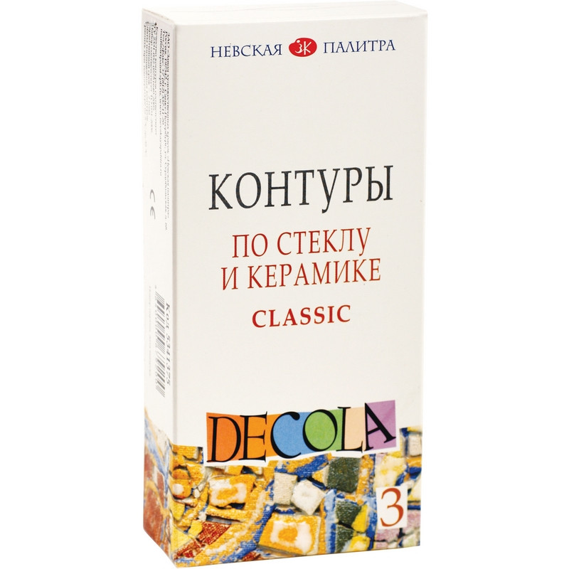Набор акриловых контуров стекло/керамика Decola classic,3 шт х18мл,5341375 Набор акриловых контуров стекло/керамика Decola classic,3 шт х18мл,5341375