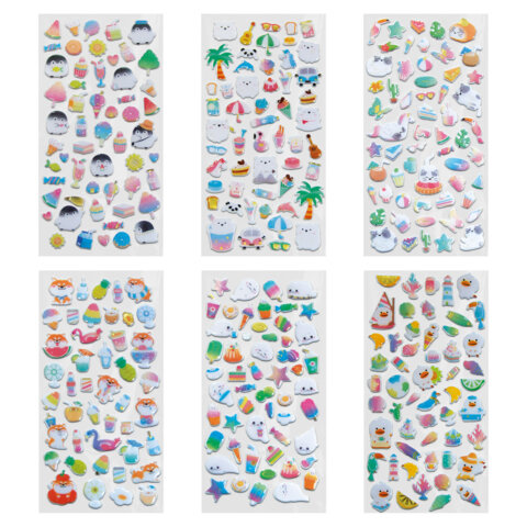 Наклейки гелевые "Вкусный микс", 17,5х9 см, ассорти 6 видов, FUNSTER Наклейки гелевые "Вкусный микс", 17,5х9 см, ассорти 6 видов, FUNSTER