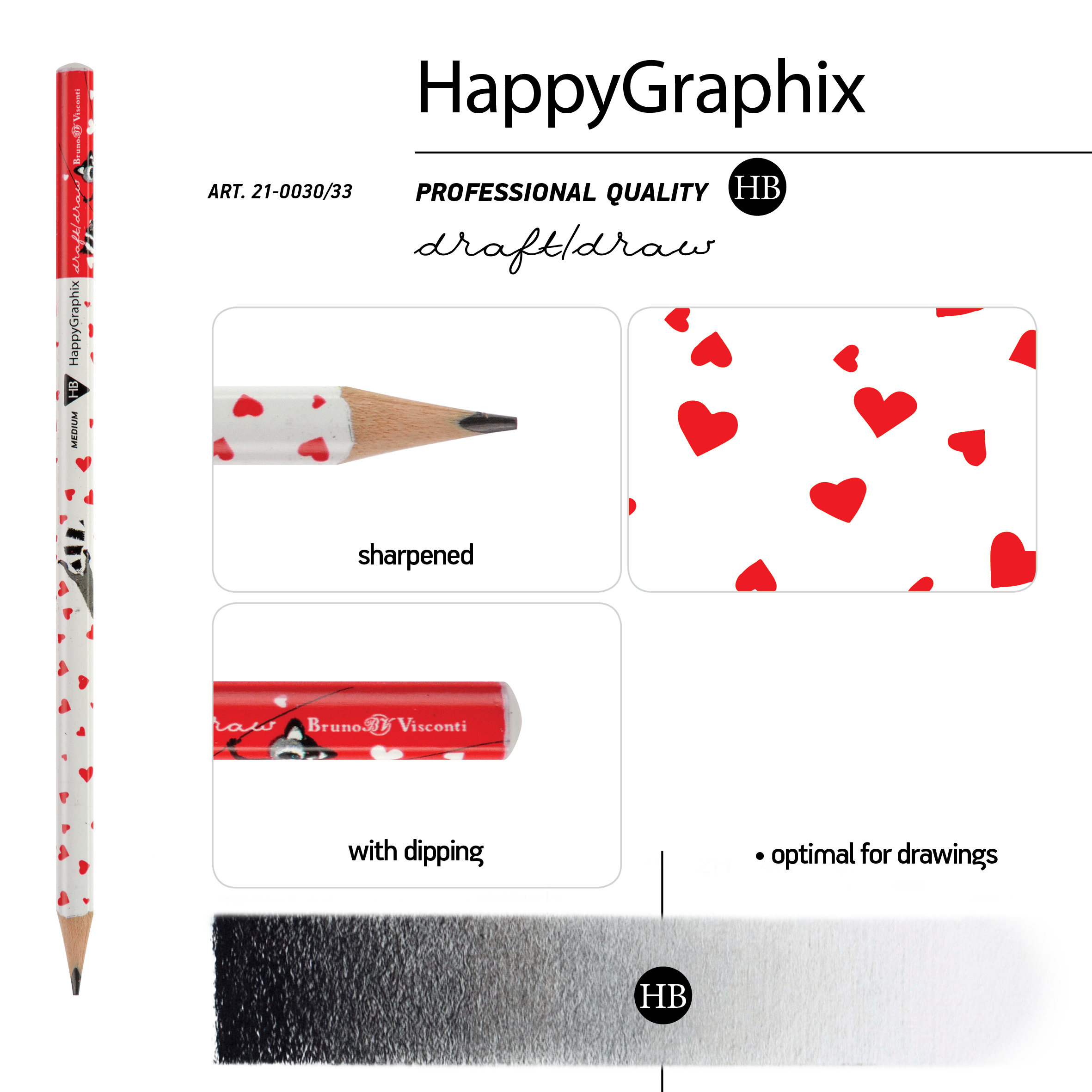 КАРАНДАШ ЧЕРНОГРАФИТОВЫЙ "HappyGraphix" ЕНОТ НА КАЧЕЛЯХ НВ