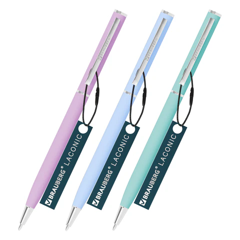 Ручка подарочная шариковая поворотная BRAUBERG "LACONIC", СИНЯЯ,