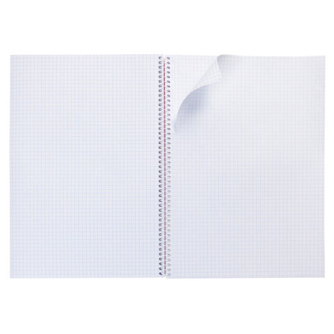 Тетрадь А4 96 л., HATBER, спираль, клетка, матовая ламинация, тиснение,