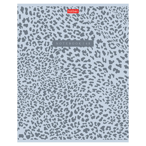 Тетрадь А5 48 л., HATBER, скоба, клетка, обложка картон, тиснение, LEO-принт Тетрадь А5 48 л., HATBER, скоба, клетка, обложка картон, тиснение, LEO-принт