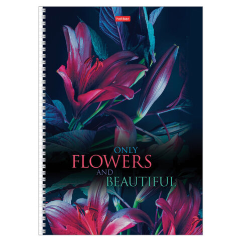 Тетрадь А4 96 л., HATBER, гребень, клетка, обложка картон, "Beautiful Тетрадь А4 96 л., HATBER, гребень, клетка, обложка картон, "Beautiful