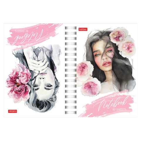 Блокнот МАЛЫЙ ФОРМАТ А6, 80 л., гребень, твердый картон, клетка 2 цв., HATBER, Блокнот МАЛЫЙ ФОРМАТ А6, 80 л., гребень, твердый картон, клетка 2 цв., HATBER,