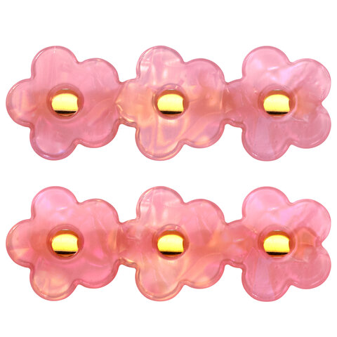 Заколки для волос НАБОР 2 шт., 6 см, зажим, с декором, розовый, MONTE VITA Заколки для волос НАБОР 2 шт., 6 см, зажим, с декором, розовый, MONTE VITA