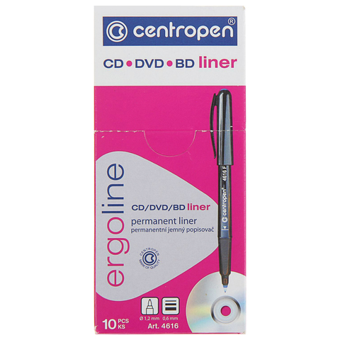 Маркер для CD и DVD CENTROPEN, СИНИЙ, трехгранный, толщина письма, 0,6 мм,