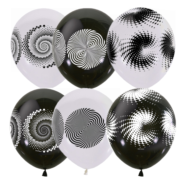 12"/30см BLACK&WHITE (шелк) 4 ст. рис Иллюзия 25шт 12"/30см BLACK&WHITE (шелк) 4 ст. рис Иллюзия 25шт