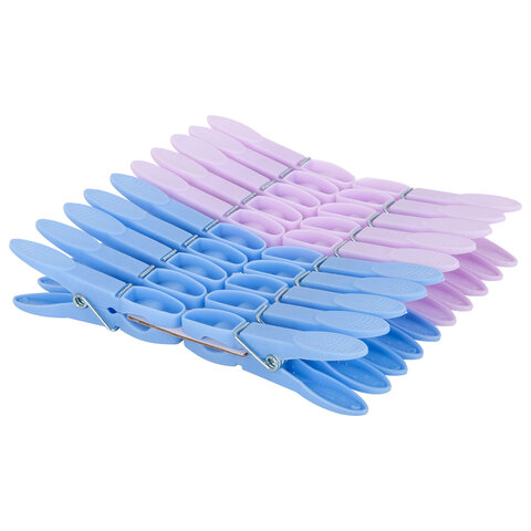 Прищепки бельевые 7,3 см, КОМПЛЕКТ 20 штук, пластик, ассорти, PRIMILA (ПРИМИЛА)