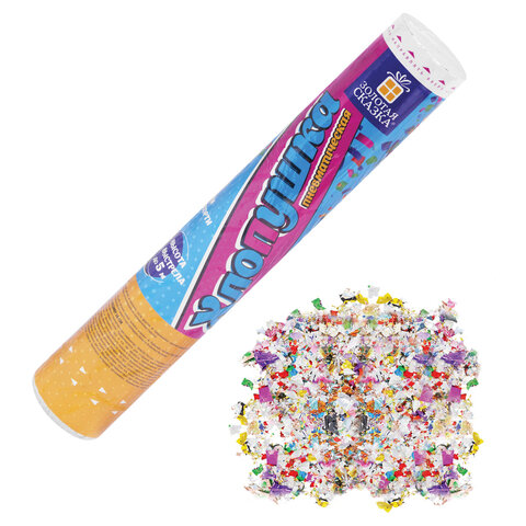 Хлопушка пневматическая 30 см "Party Mix", фольга, конфетти, ассорти, Хлопушка пневматическая 30 см "Party Mix", фольга, конфетти, ассорти,