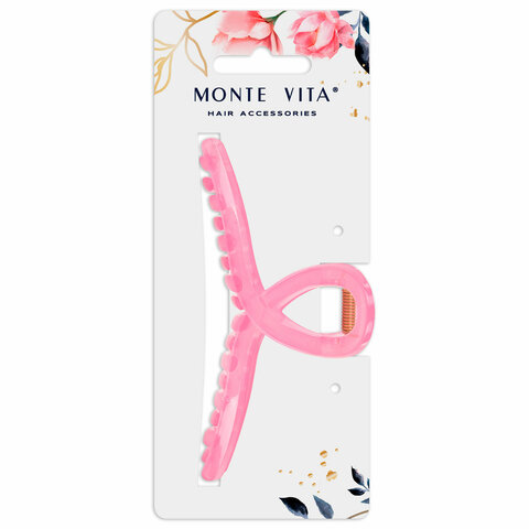 Краб для волос 11 см, глянцевый, розовый, MONTE VITA (МОНТЕ ВИТА), 457007 Краб для волос 11 см, глянцевый, розовый, MONTE VITA (МОНТЕ ВИТА), 457007
