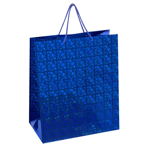 Пакет подарочный 41x19x49 см (XXL), НАБОР 3 шт., 3 дизайна, голография, ЗОЛОТАЯ