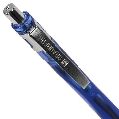 Ручка шариковая автоматическая с грипом BRAUBERG "STYLE RT", СИНЯЯ,