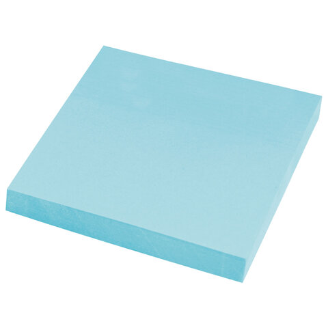 Блок самоклеящийся (стикеры) STAFF STANDARD, ПАСТЕЛЬНЫЙ 76х76 мм, голубой, 100