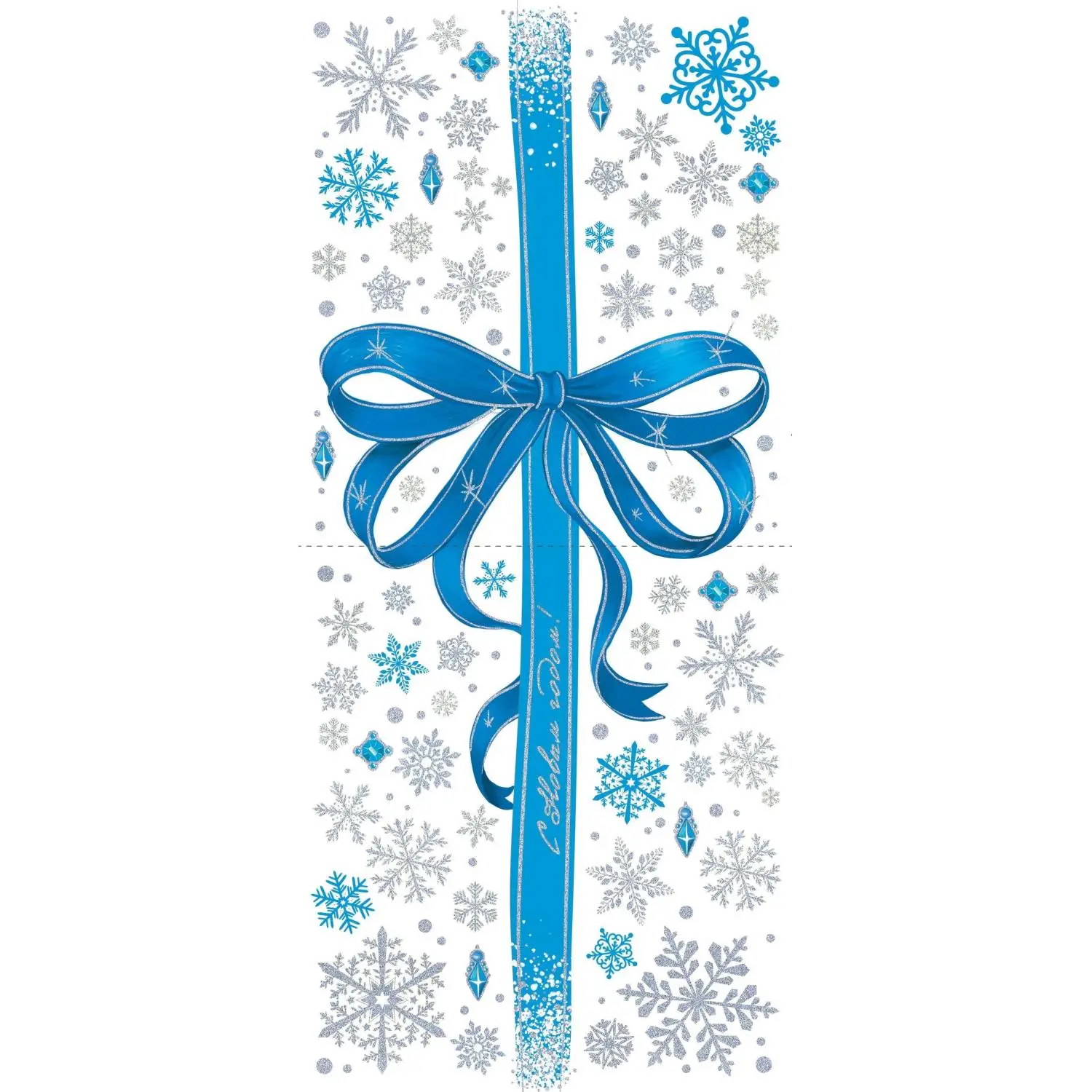 Наклейка на окно новогодняя из ПВХ пленки, с раскраской 84x38см арт.94301 Наклейка на окно новогодняя из ПВХ пленки, с раскраской 84x38см арт.94301