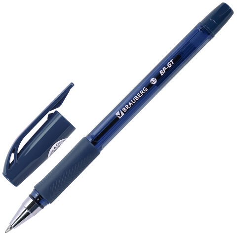 Ручка шариковая BRAUBERG BP-GT VIVID, СИНЯЯ, корпус ассорти, пишущий узел 0,7