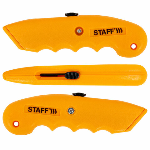 Нож универсальный мощный STAFF PRO, автофиксатор с 3 положениями, ABS-пластик, Нож универсальный мощный STAFF PRO, автофиксатор с 3 положениями, ABS-пластик,