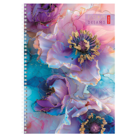 Тетрадь А4 96 л., HATBER, гребень, клетка, матовая ламинация, 3D-фольга, Тетрадь А4 96 л., HATBER, гребень, клетка, матовая ламинация, 3D-фольга,