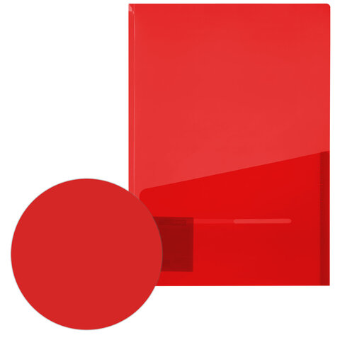 Папка-уголок 2 кармана, непрозрачная, А4, BRAUBERG "SPECIAL", красная,