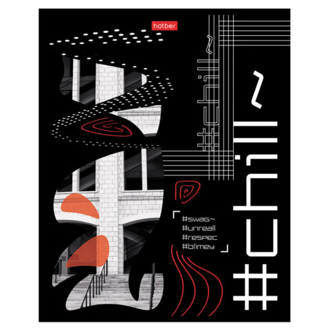 Тетрадь обложка пластик с печатью, А5, 80 л., скоба, клетка, HATBER,