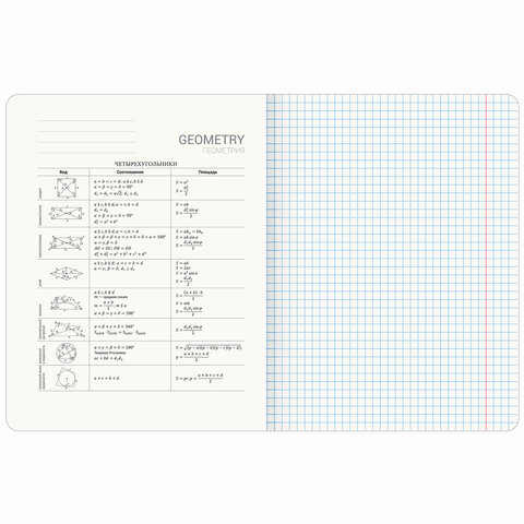 Тетрадь предметная МЕМЫ 48 л., TWIN-лак, ГЕОМЕТРИЯ, клетка, подсказки, BRAUBERG,
