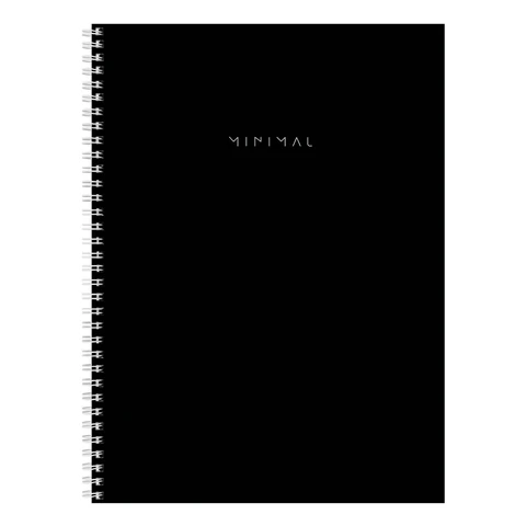Тетрадь А4, 120 л., BRAUBERG, гребень, клетка, матовая ламинация, "Minimal