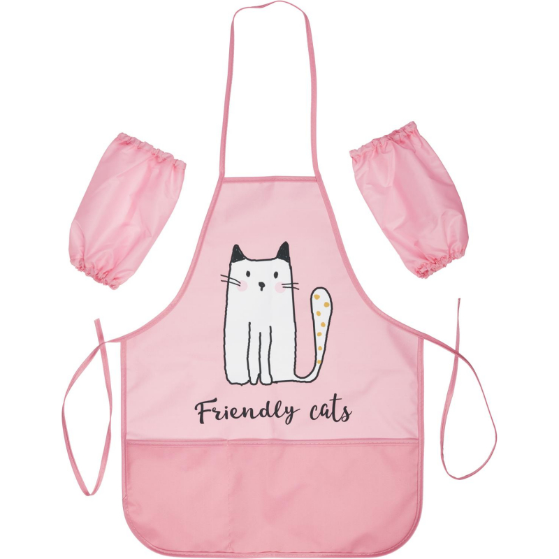 Фартук для труда №1 School Friendly cats карман,нарукав.,490x390мм, ФН 61-1 Фартук для труда №1 School Friendly cats карман,нарукав.,490x390мм, ФН 61-1